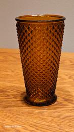 Art Deco "Indiana" Vaas Amberkleurig Persglas, Minder dan 10 liter, Ophalen of Verzenden, Minder dan 50 cm