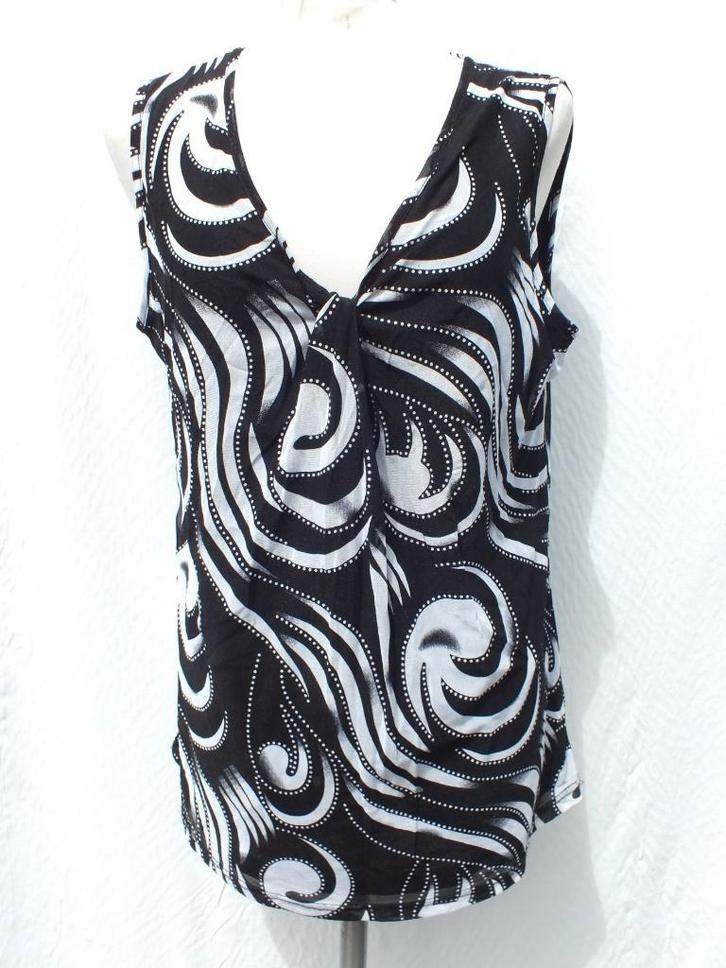 Mooi zwart wit dames shirt. Mt L/XL Merk Biaggini, Kleding | Dames, T-shirts, Zo goed als nieuw, Maat 46/48 (XL) of groter, Wit