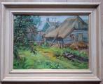 Evert Bomhof (1886-1949) - Boerderij - Olieverf schilderij, Antiek en Kunst, Ophalen of Verzenden