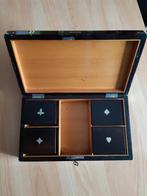 Houten Speelkaarten Kistje met 4 Boxjes, Antiek en Kunst, Curiosa en Brocante, Ophalen