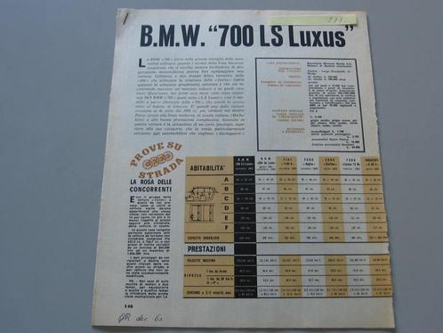 BMW 211 BMW 700 LS Luxus, knipsel 1963, Boeken, Auto's | Folders en Tijdschriften, Zo goed als nieuw, BMW, Ophalen of Verzenden