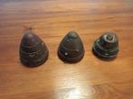 WW1 WO1 granaat kop 3 stuks, Verzamelen, Ophalen of Verzenden, Landmacht, Duitsland, Hulzen of Bodemvondsten