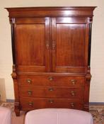 Klein 183 cm eiken empire kabinet linnenkast meidenkast., Antiek en Kunst, Antiek | Meubels | Kasten, Ophalen