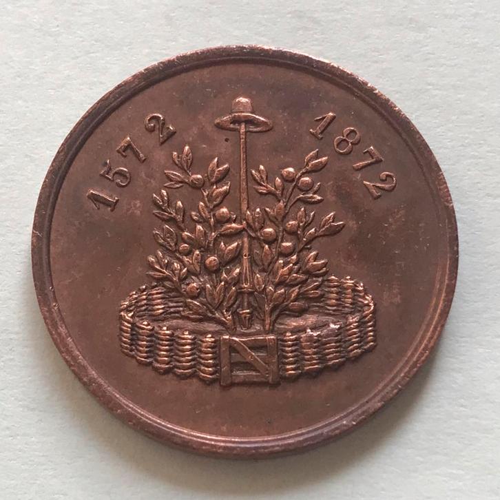 1872. 400 jr herinering inname Den Briel, Postzegels en Munten, Penningen en Medailles, Overige materialen, Verzenden