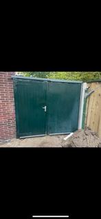 Oude tuindeuren, Doe-het-zelf en Verbouw, Ophalen, Gebruikt, 120 cm of meer, Garagedeur