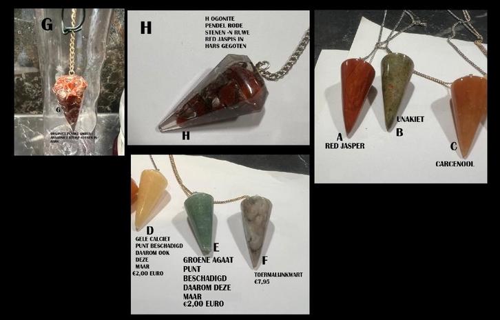 8 PENDELS MINERALEN  €6,95 P.ST. DE KEGEL STEEN IS 3,5 CM L, Boeken, Esoterie en Spiritualiteit, Nieuw, Overige typen, Spiritualiteit algemeen