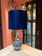 Delfts blauwe (knobbel) vaaslamp! Excl. kap., Ophalen of Verzenden, Zo goed als nieuw, Stof, Minder dan 50 cm