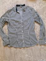H&M blouse, strepen zwart wit, 42, zgan, H&M, Wit, Maat 42/44 (L), Ophalen of Verzenden