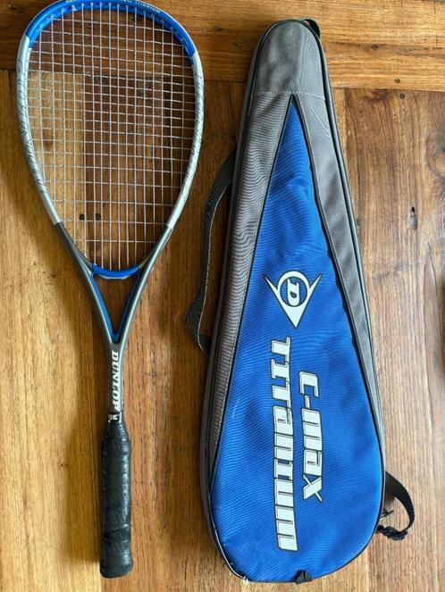 Squash Racket Dunlop C-Max Titanium, Sport en Fitness, Squash, Gebruikt, Racket, Met hoes, Ophalen of Verzenden