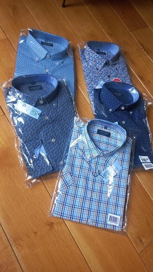 5 overhemden John Cabot - nieuw. Maten 39/40, 41/42 en 43/4, Kleding | Heren, Overhemden, Nieuw, Halswijdte 39/40 (M), Blauw, Ophalen