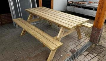 Stevige Picknicktafel - Geïmpregneerd Hout - Inklapbaar beschikbaar voor biedingen
