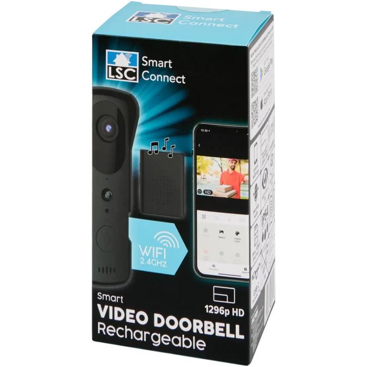 LSC Smart Connect slimme videodeurbel, Huis en Inrichting, Deurbellen, Nieuw, Draadloos, Ingebouwde camera, Compatibel met smartphone