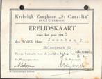 Ere Lidskaart Kerk Zangkoor St Caecilia Kerkrade Holz 1945, Ophalen of Verzenden, 1940 tot 1960, Gelopen, Limburg
