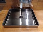 Mooie gunmetal wasbak (met beugels), Ophalen, 50 tot 100 cm, Zo goed als nieuw, Minder dan 100 cm