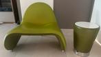 Leolux Sella fauteuil + Barillo bijzettafel (groen), Huis en Inrichting, Ophalen, Minder dan 75 cm, Leer, Zo goed als nieuw