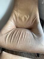 Jess Design Fauteuil + Poef - Leer, Huis en Inrichting, Fauteuils, Ophalen, Zo goed als nieuw, Leer, 75 tot 100 cm