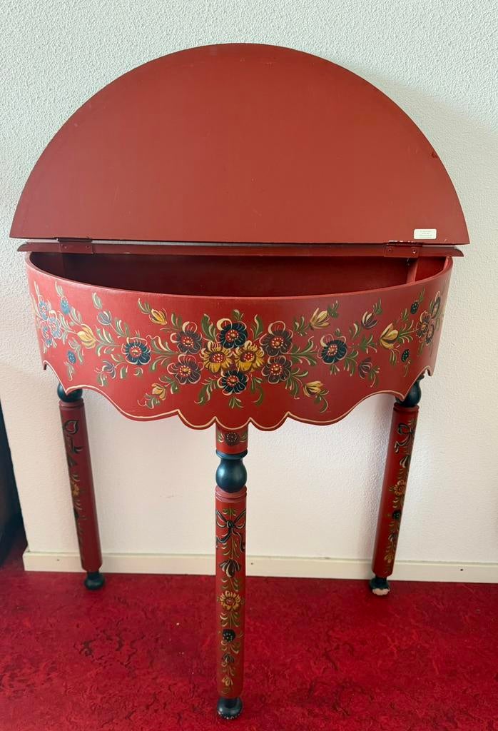 Prachtig toilettafeltje origineel Hindeloopen schilderwerk, Ophalen of Verzenden