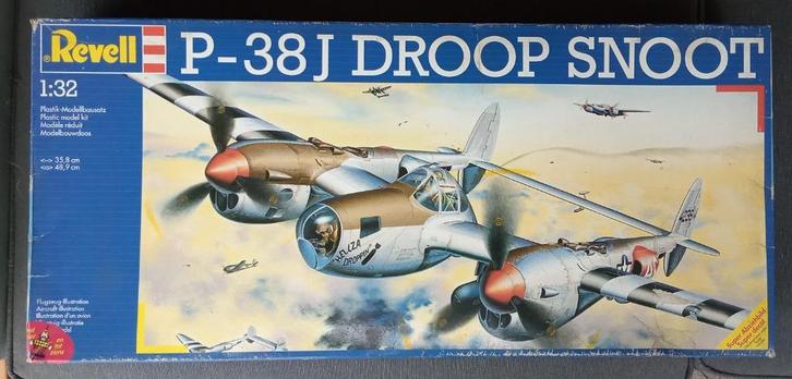 Lockheed P-38J Droop Snoot Lightning schaalmodel, Hobby en Vrije tijd, Modelbouw | Vliegtuigen en Helikopters, Zo goed als nieuw