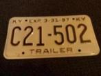 Kentekenplaat licenseplate Kentucky Trailer USA, Verzenden, Gebruikt, Auto's