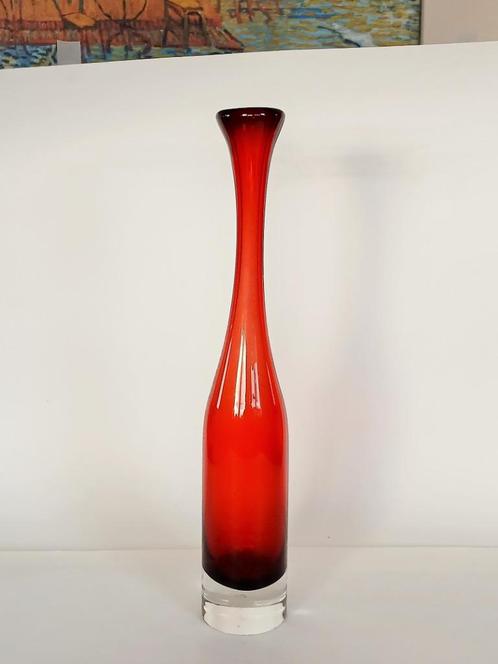 Vaas Longneck Åseda Glasbruk Bo Borgström Vintage Design, Antiek en Kunst, Antiek | Glas en Kristal, Ophalen of Verzenden