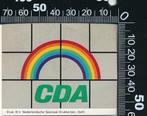 Sticker: CDA - Regenboog, Overige typen, Ophalen of Verzenden, Zo goed als nieuw