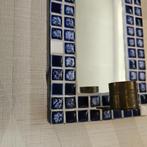 Vintage Deense Wand kandelaren met spiegel en blauw mozaiek, Ophalen of Verzenden, Overige materialen