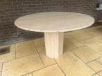 Travertin eettafel - rond - 120 diameter, Huis en Inrichting, Tafels | Eettafels, Rond, Ophalen of Verzenden, Zo goed als nieuw