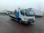 Mitsubishi canter fuson openlaadbak met auto  kraan, 4 cilinders, 3060 kg, Wit, Origineel Nederlands