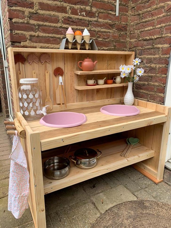 Modderkeuken, kinderkeuken, zandtafel op maat gemaakt, Kinderen en Baby's, Speelgoed | Buiten | Zandbakken, Nieuw, Ophalen