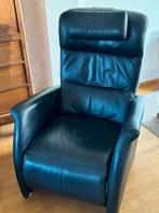 Zwarte  Relaxstoel, Ophalen, Gebruikt, Leer, 75 tot 100 cm