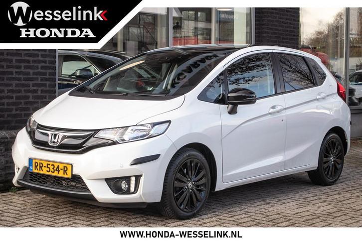 Honda Jazz 1.3 i-VTEC Elegance | Black Pack (bj 2016), Auto's, Honda, Bedrijf, Te koop, Jazz, ABS, Achteruitrijcamera, Airbags