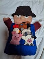 Vilten Handpop Boer met Dieren Vingerpopjes, Bruin, Jongetje of Meisje, Overige typen, Nieuw