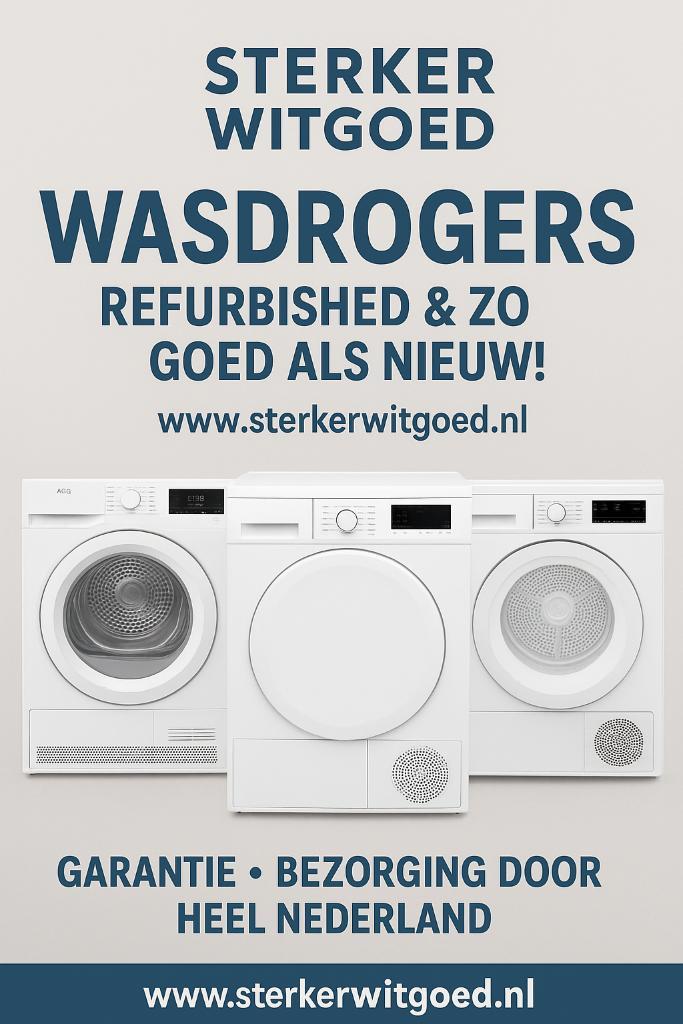 Wasdrogers Refurbished - Sterker Witgoed bezorgen mogelijk!, Witgoed en Apparatuur, Wasdrogers, Refurbished, Condens, 8 tot 10 kg
