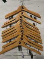 12 houten kledinghangers met knijpers, Volwassenen, Zo goed als nieuw, Hout, Ophalen