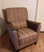 Vintage fauteuil met lederen armleuningen, Ophalen, Zo goed als nieuw