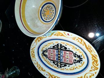 Antieke schaal en kom Calvè (NOF) beschikbaar voor biedingen