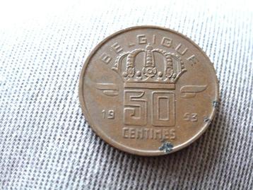 Belgie - oude 50  centimes 1953 zf/zf+ (3943 10 beschikbaar voor biedingen