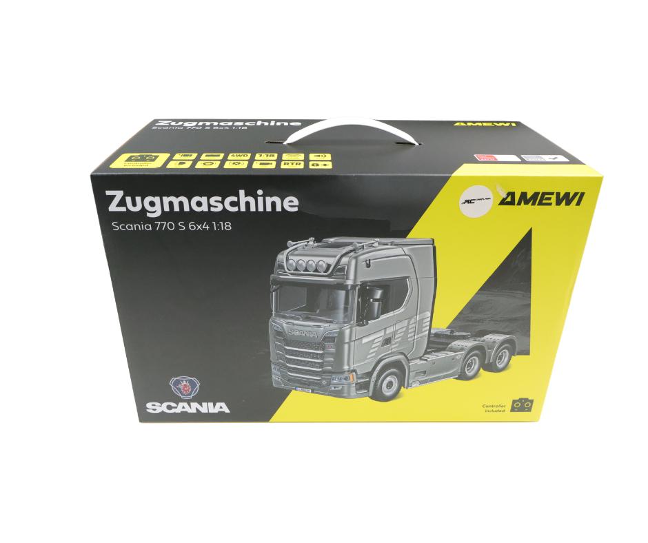 Amewi Huina Scania 770 S truck Unit 6x4 1/18 RTR silver, Ophalen of Verzenden, Nieuw, Overige schalen, Auto offroad