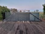 Nieuwe moderne schuifpoort 'Darwin' in 4m en 5m compleet!, Met poort, Nieuw, IJzer, Spijlenhekwerk