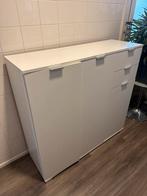 Wit dressoir met lades en deuren, Huis en Inrichting, Kasten | Dressoirs, Overige materialen, Gebruikt, 100 tot 150 cm, Ophalen of Verzenden