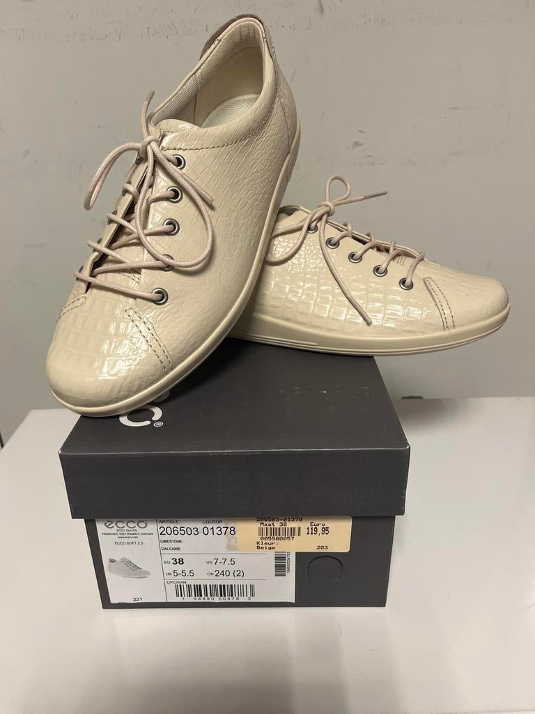 ECCO Soft 2.0 Sneakers Maat 38 - Nieuw in Doos, Ecco, Beige, -, Nieuw