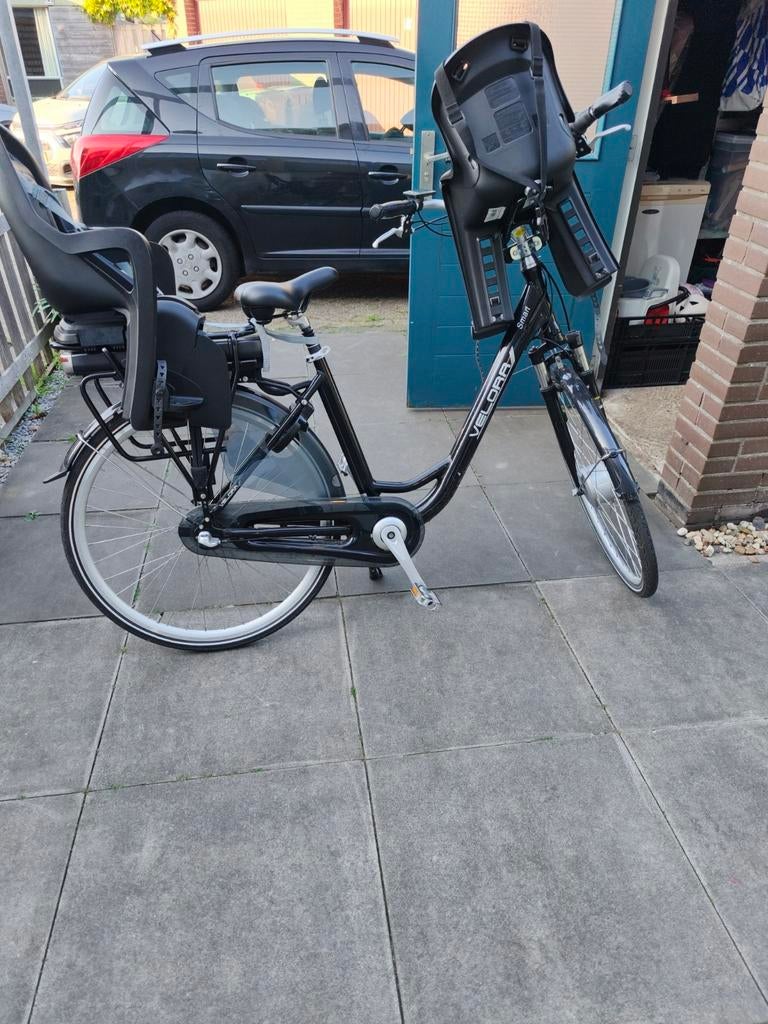 Velora moederfiets met 2 zitjes en slot - weinig kilometers, Ophalen of Verzenden, Zo goed als nieuw, Overige merken