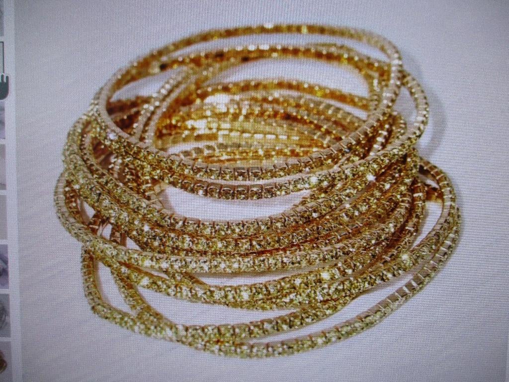 4081/ gold plated elastische rhinestone armbanden, Nieuw, Ophalen of Verzenden, Goud, Zilver