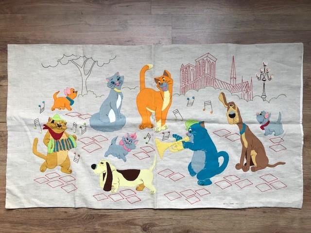 Vintage Wandkleed Walt Disney Aristokatten  Aristocats '70, Ophalen of Verzenden, Overige figuren, Overige typen