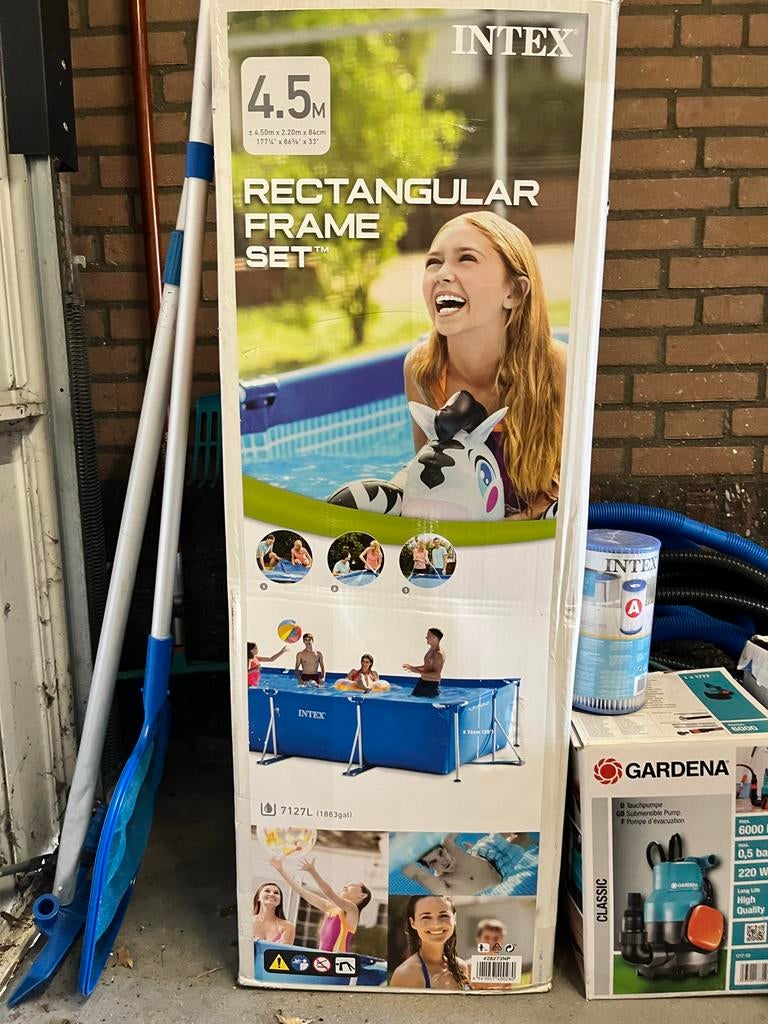 Intex zwembad 4.5m met filterpomp en dompelpomp, Tuin en Terras, Gebruikt, 200 tot 300 cm, 80 tot 120 cm, Ophalen of Verzenden