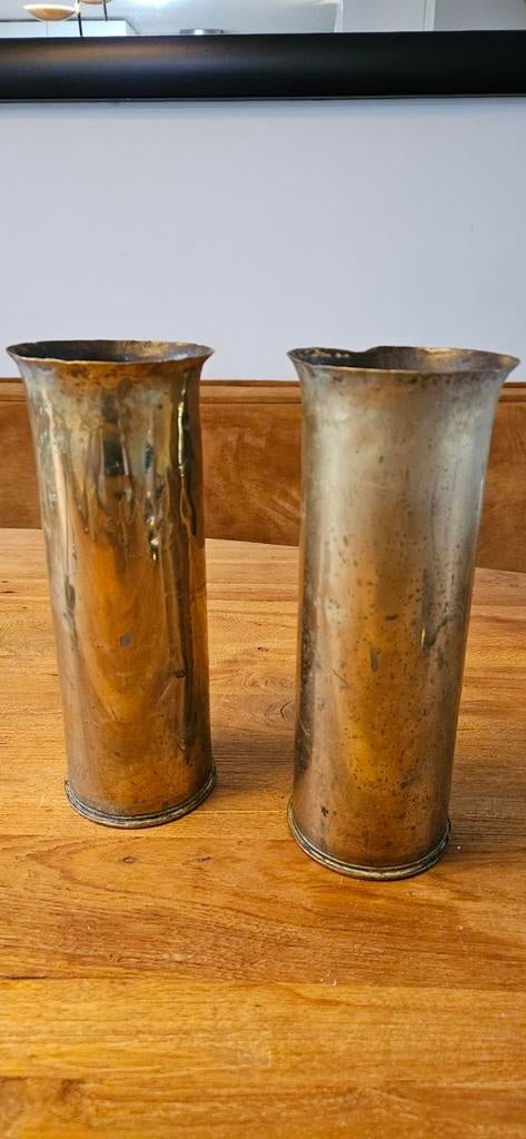 Antieke Canadese WO2 Koperen Hulzen Vazen (1942-1943), Ophalen of Verzenden