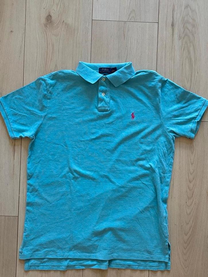 Ralph Lauren Polo Lichtblauw - Custom Fit maat L, Kleding | Heren, Polo's, Zo goed als nieuw, Maat 52/54 (L), Blauw, Ophalen of Verzenden
