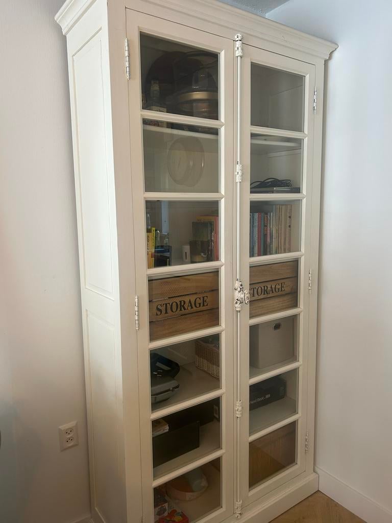 Riviera Maison Kast - Landelijke Stijl Vitrinekast, Huis en Inrichting, Kasten | Boekenkasten, Ophalen, Gebruikt, 200 cm of meer