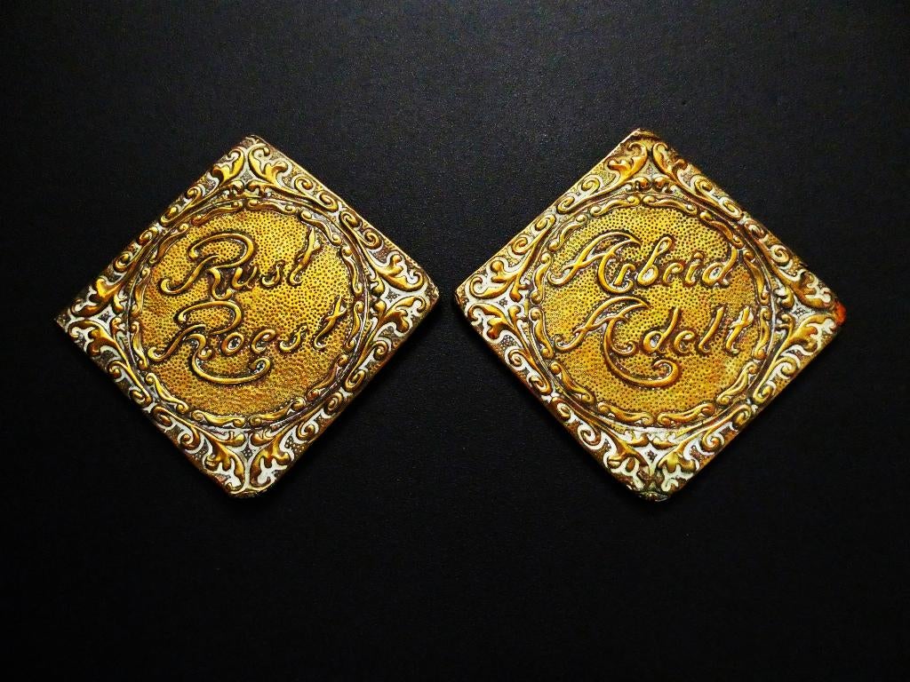 2 Latoen koperen spreukborden spreuk Rust Roest Arbeit Adelt, Antiek en Kunst, Ophalen of Verzenden