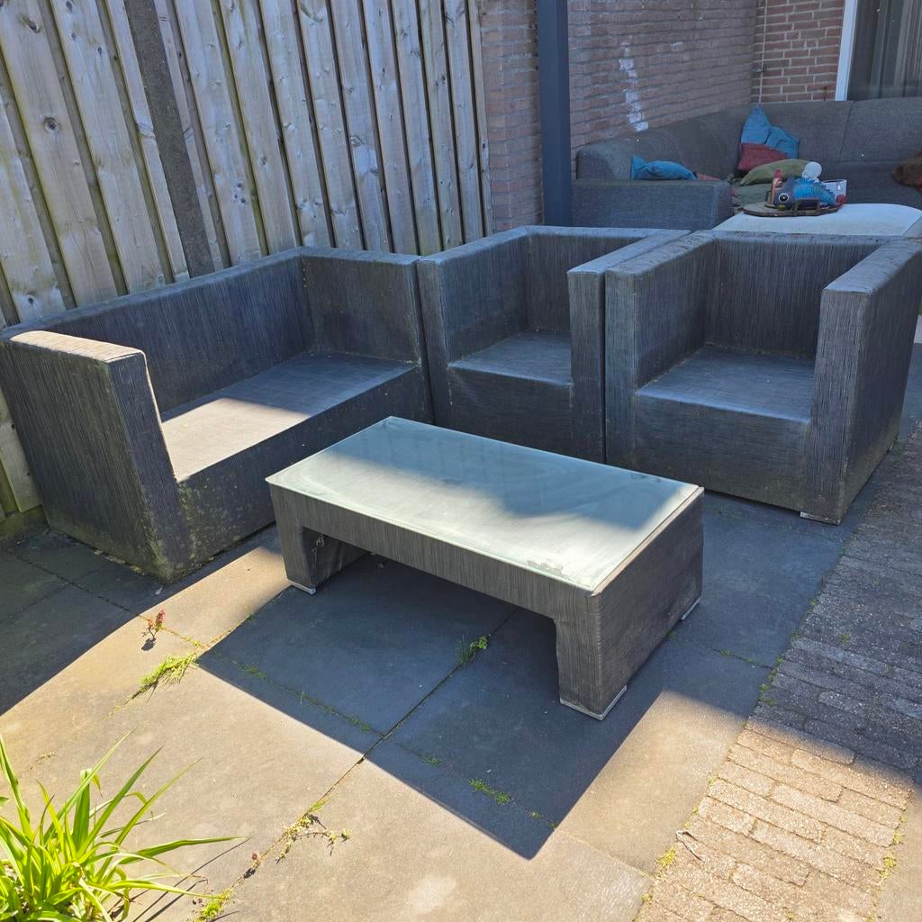 Tuinset met glazen tafelblad, Ophalen